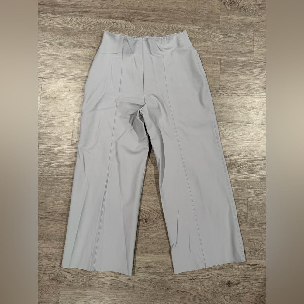 Women's Gray High-Waisted Pants Maria Pinto M2057‎ Cropped Wide Leg